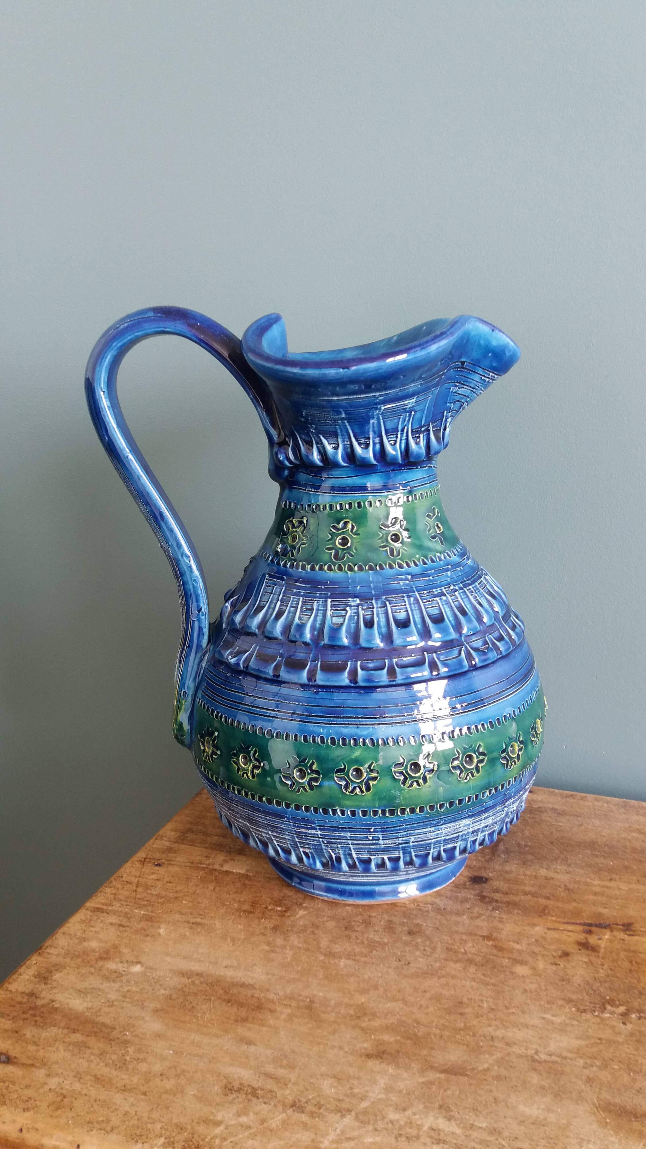 Nedo Scappini vase pitcher for Nuovo Rinascimento, Italy, Aldo Londi style