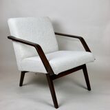 Vintage white Boucle Club Armchairs, 1970s