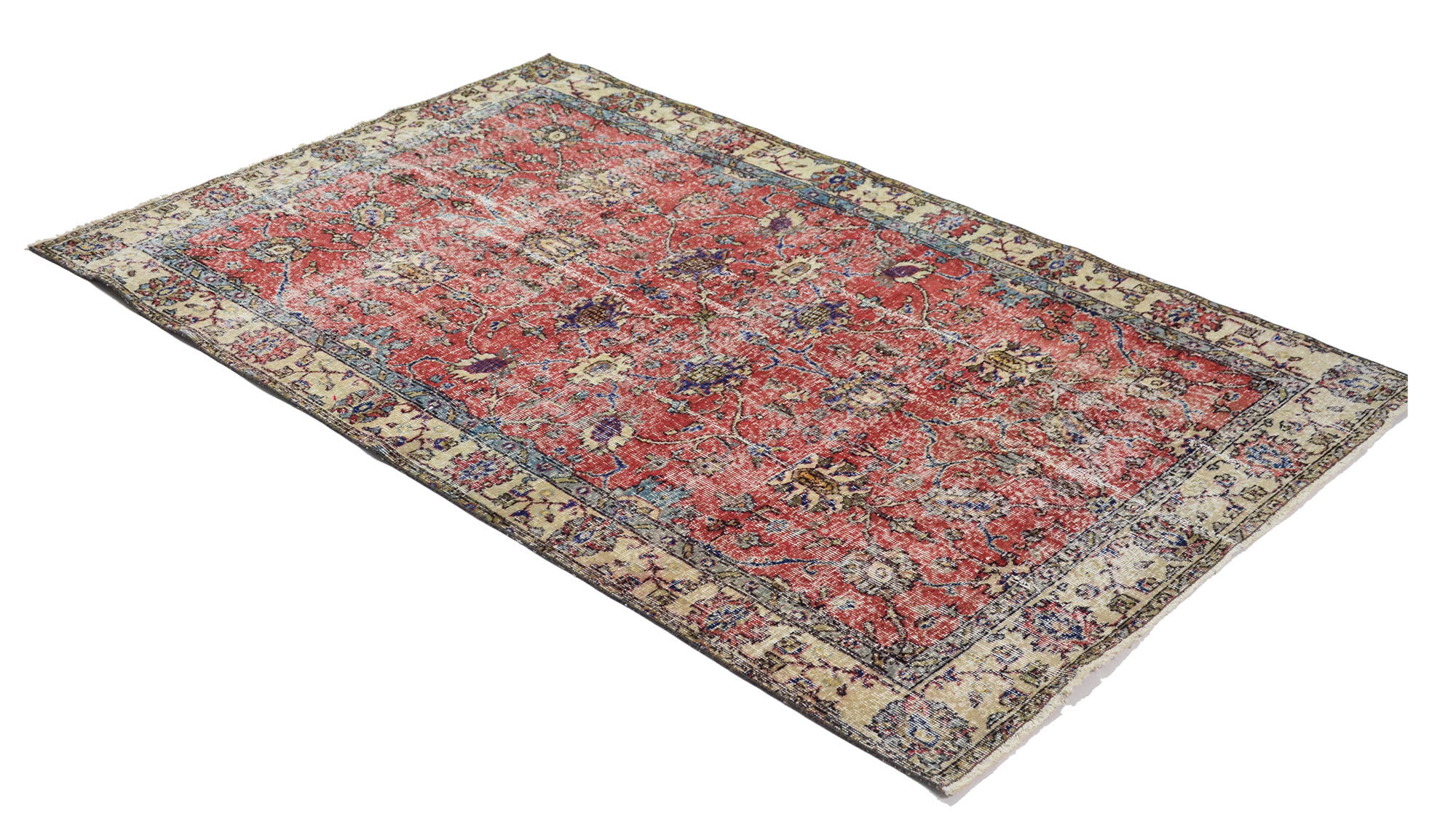 Anatolian handmade vintage rug 238 cm x 142 cm