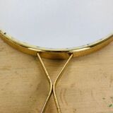 "Elite" double-sided gold-plated metal barber mirror
