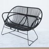 Black rattan sofa