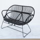 Black rattan sofa