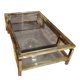 Brass Coffee Table with Smoked Glass Tops. French Work of