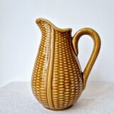 Ceramic "corn grain" pitcher in slip - Vintage