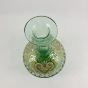 Moser Type Green Enamelled Glass Ball Vase Soliflore - 1900