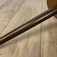 Guéridon tripode verre bois et laiton années 50