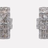 Grandes appliques murales en cristal Kinkeldy des années 1970, Allemagne.