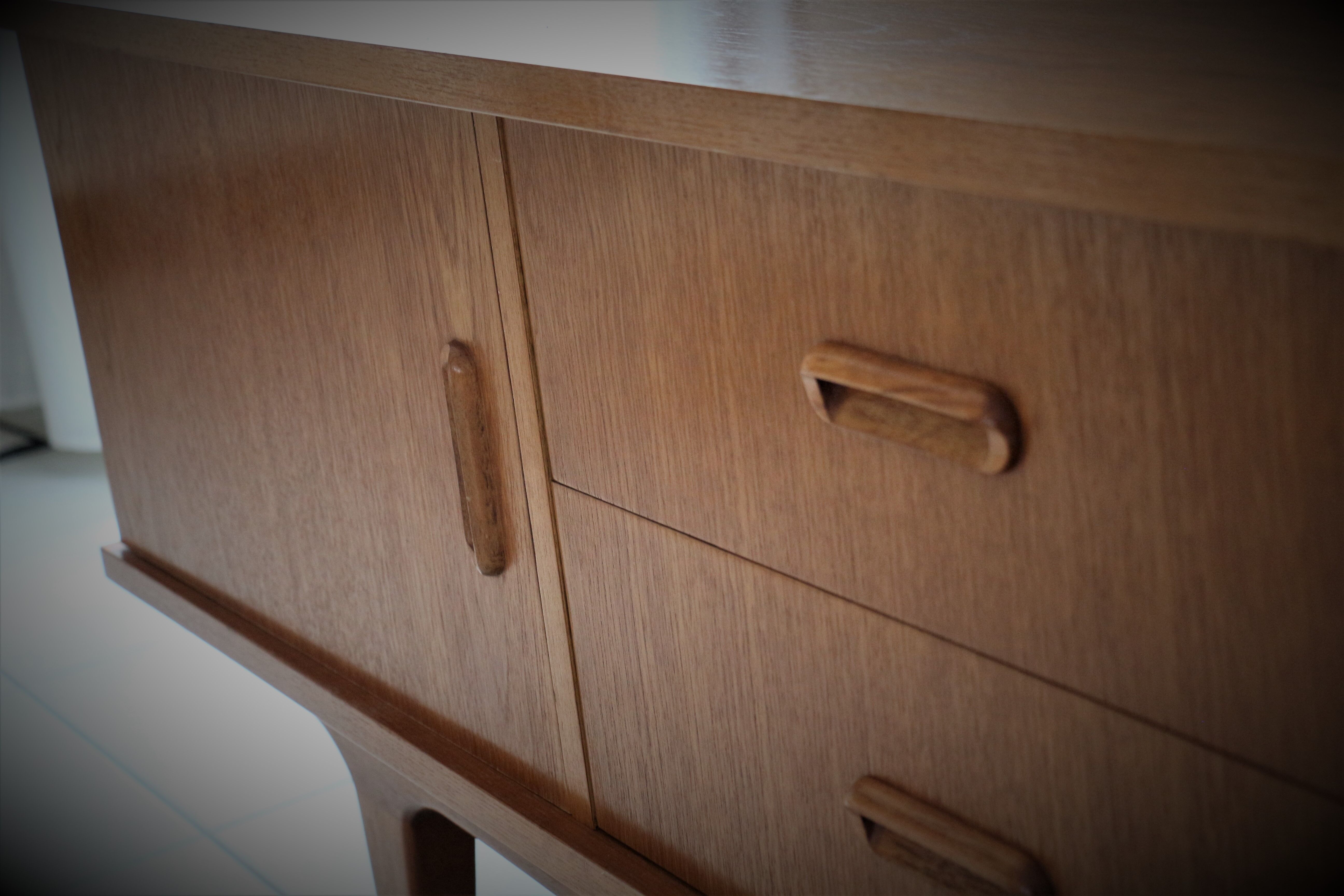 Scandinavian design sideboard in blond teak