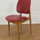 Bureau et chaise Baumann Pégase rouges, pieds compas