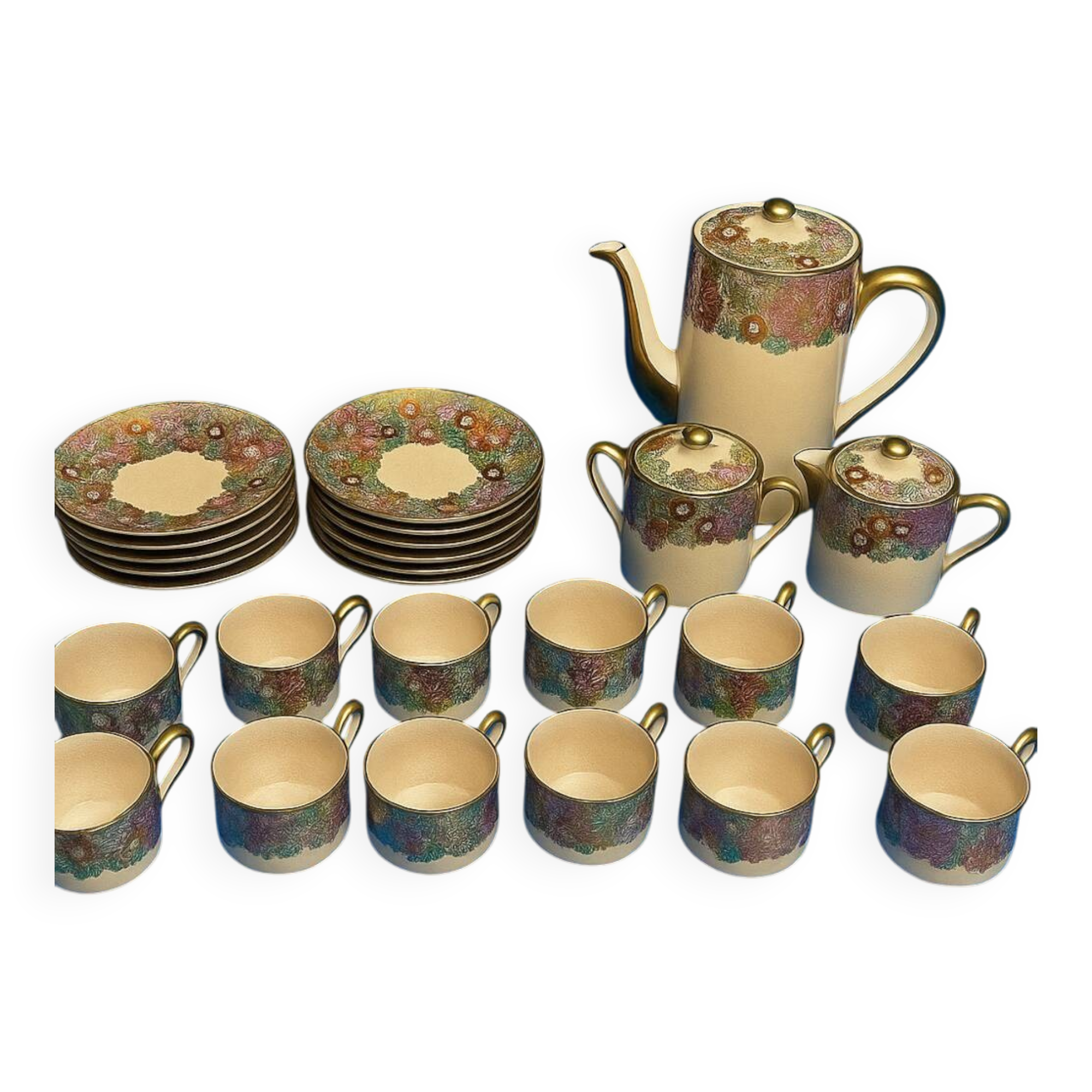Service à café japonais vintage – Koshida Japan – 27 pièces