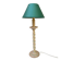 Twisted wooden floor lamp in beige and green S.C.E.