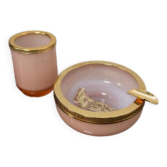 Vintage pink opaline ashtray