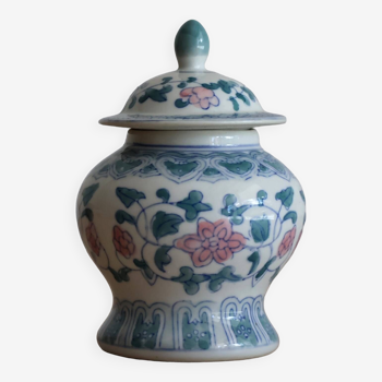 Ceramic ginger or tea pot with floral decoration