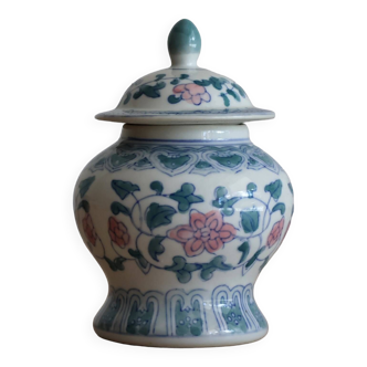 Ceramic ginger or tea pot with floral decoration