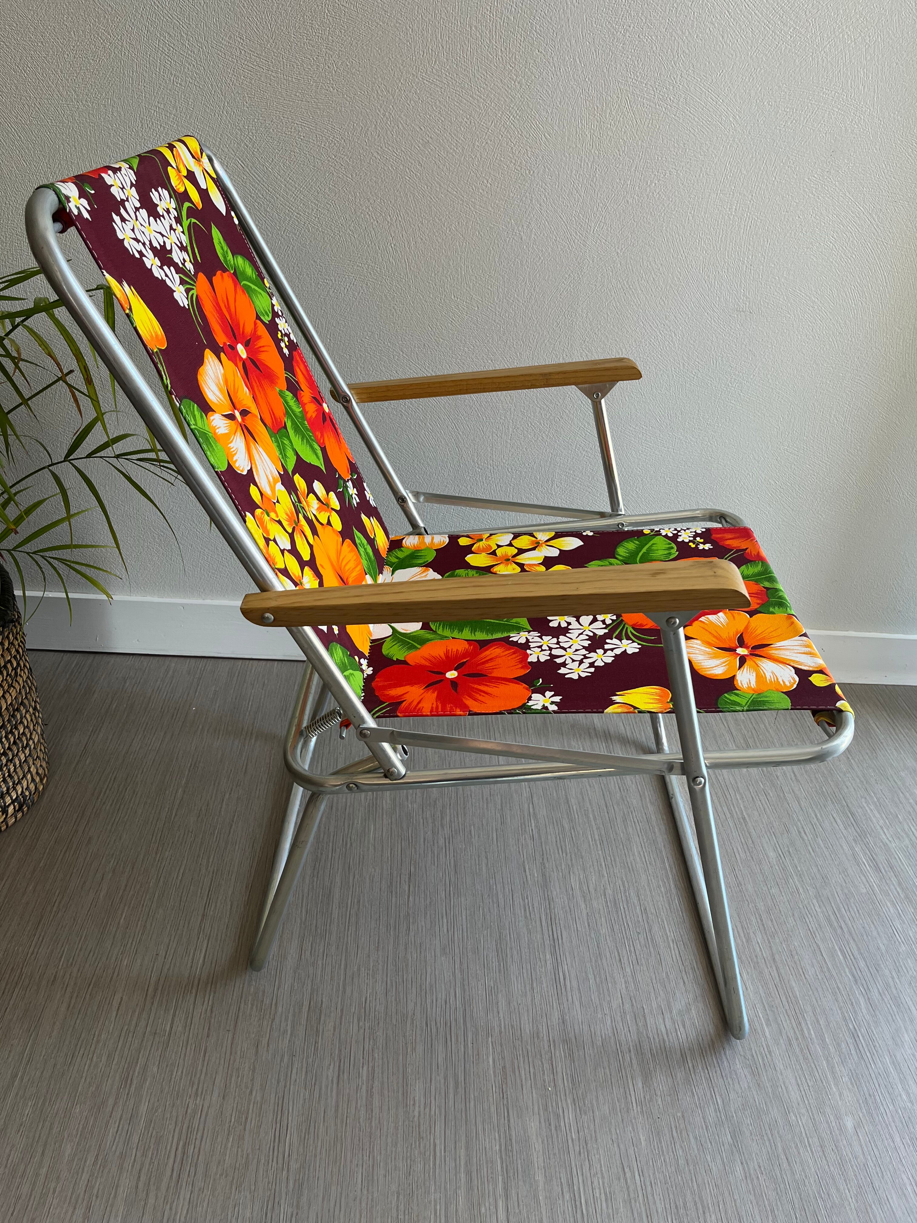 Vintage floral camping chair