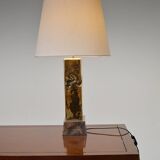 BRUTALIST BRONZE LAMP, DAVID MARSHALL, 1980s