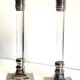 Vintage lucite and silver metal candle holders