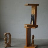 Pair of Scandinavian Modern, Brutalist Night Stands in Solid Pine, 1970s