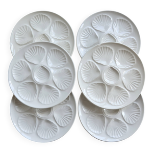 6 assiettes à huîtres