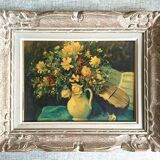Tableau encadrement + reprographie bouquet et violon