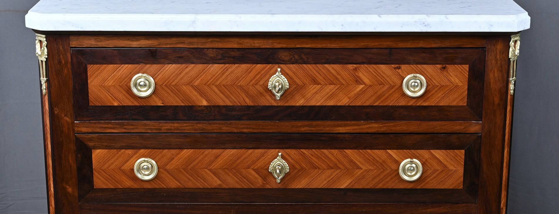 Rosewood and rosewood marquetry commode, Louis XVI style – late 19th century