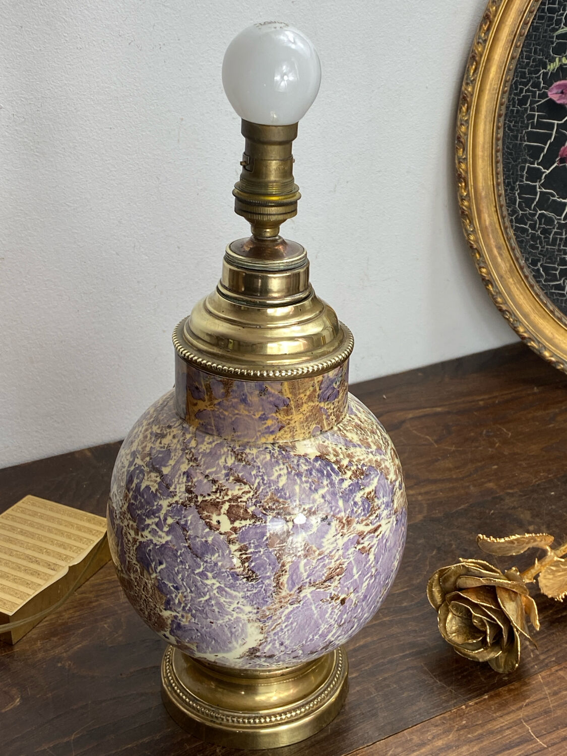 Ceramic and brass lamp