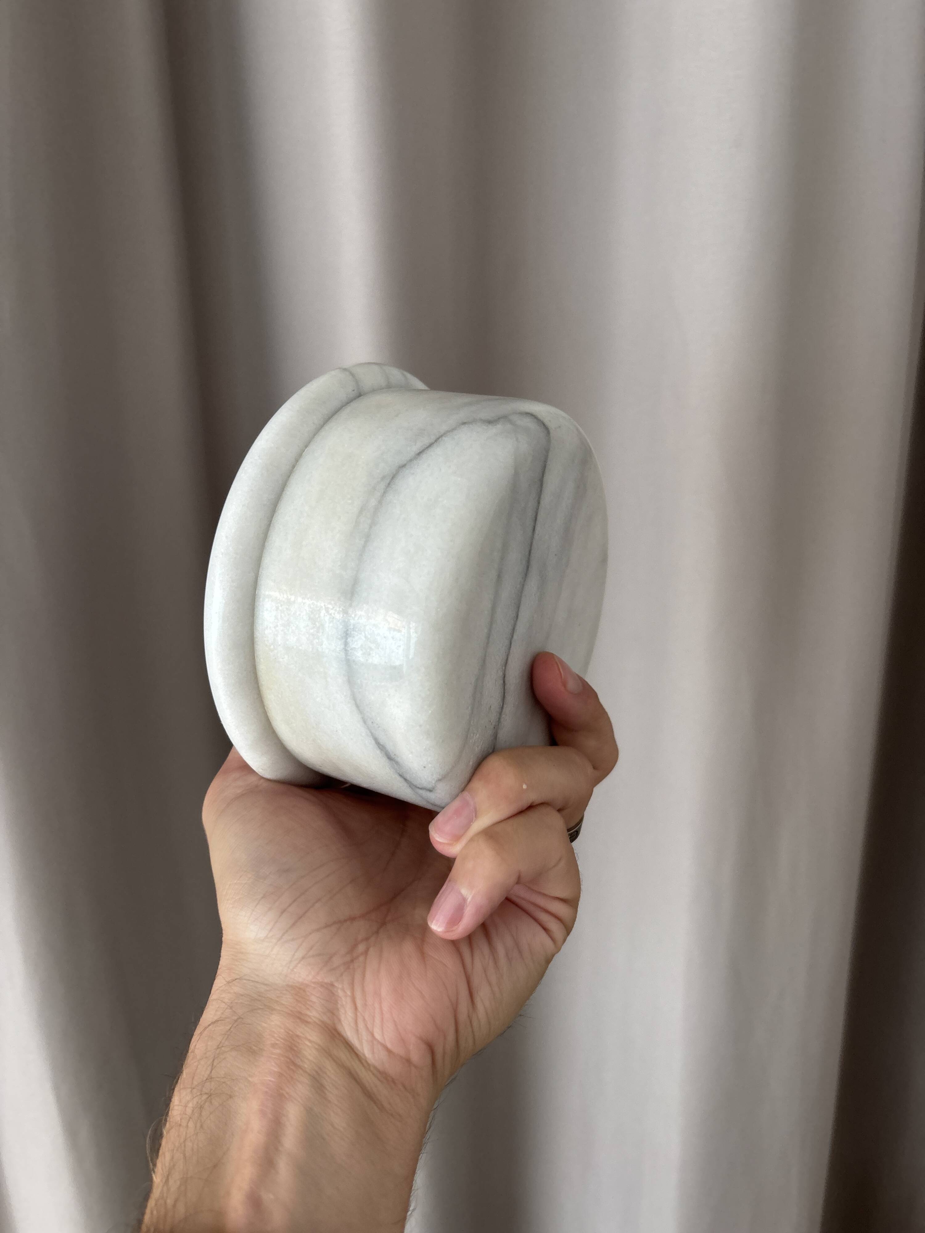 Carrera marble lidded jar