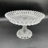 Antique crystal compote, model "Alternating Ridges", late 19th century.