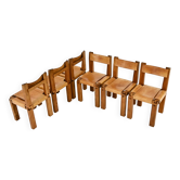 Set of 6 "S11" dining chairs by Pierre Chapo, 1966