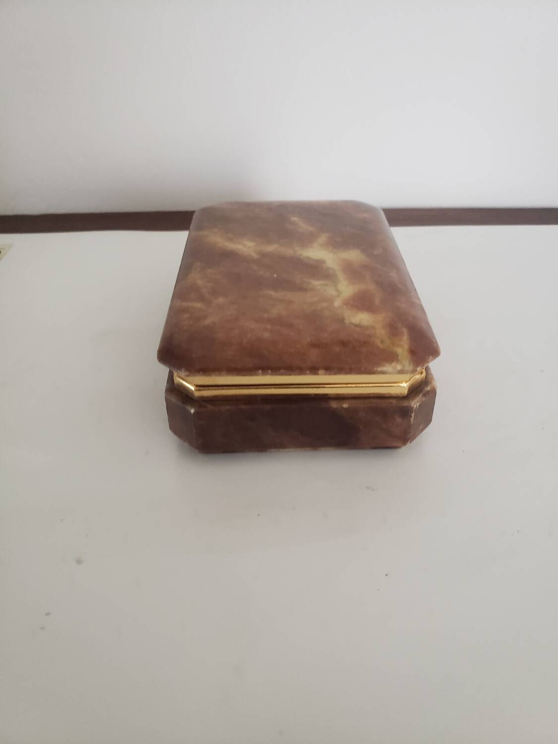 Old brown alabaster box
