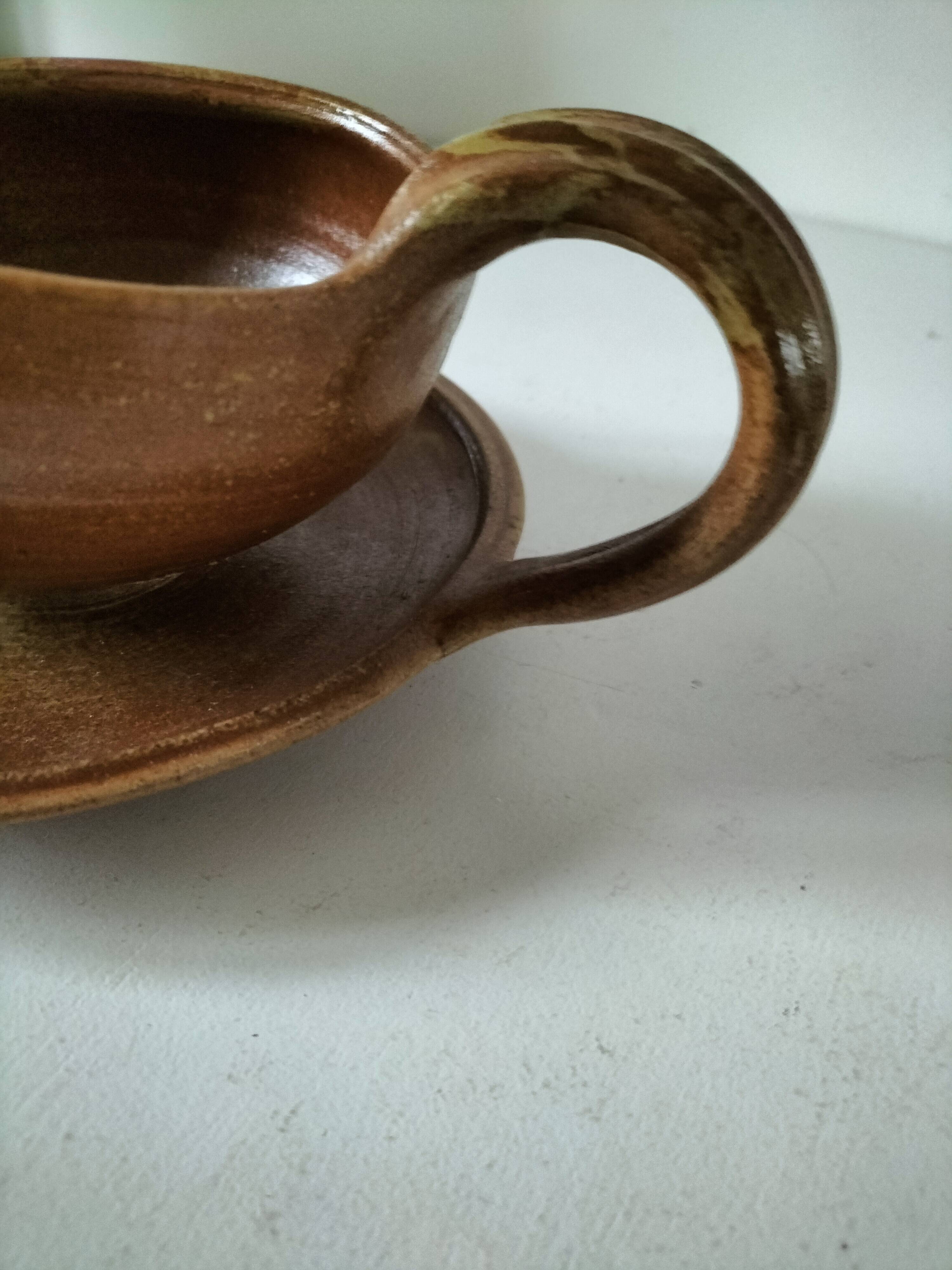 Handcrafted stoneware gravy boat