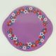 1970s CAKE PLATE staffel-keramik purple glaze with flower decor