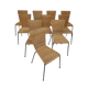 Lot de 10 chaises vintage osier et métal