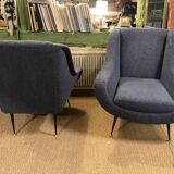 Pair of Italian armchairs 1950 design isa bergam