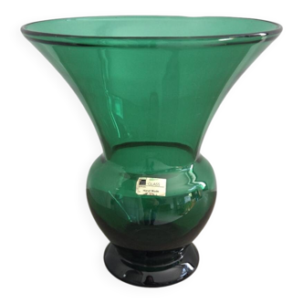 JM Glass green vase