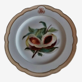 Plat assiette à talon porcelaine de Paris monogramme Ch. Pillivuyt XIXème