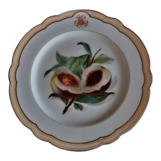 Plat assiette à talon porcelaine de Paris monogramme Ch. Pillivuyt XIXème