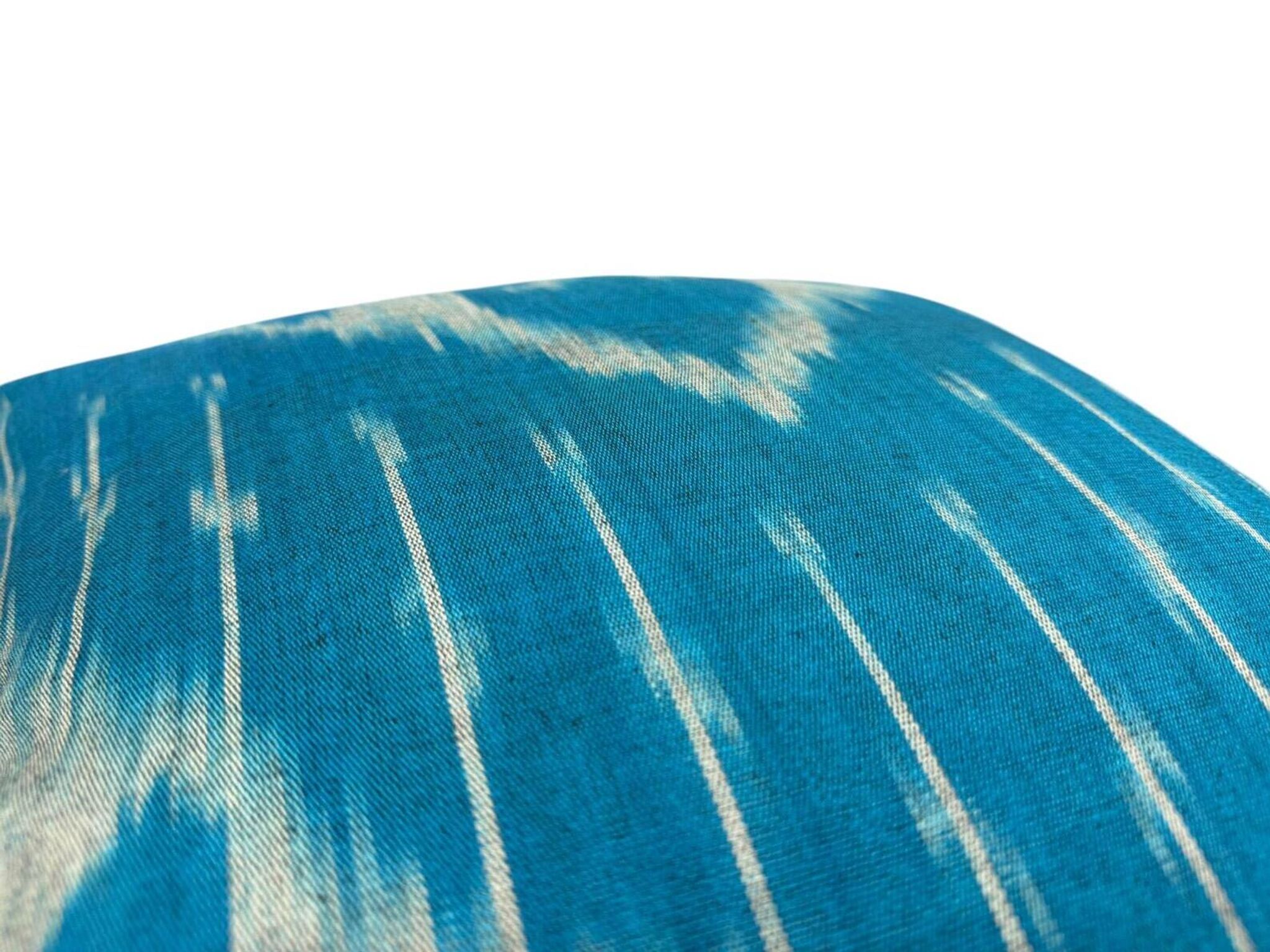 Silk Ikat Square Cushion Cover, Sky Blue Vintage Abraj, Handwoven, 16x16
