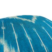 Silk Ikat Square Cushion Cover, Sky Blue Vintage Abraj, Handwoven, 16x16