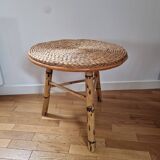 Rattan and rope coffee table