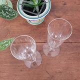 Set of 2 crystal champagne glasses