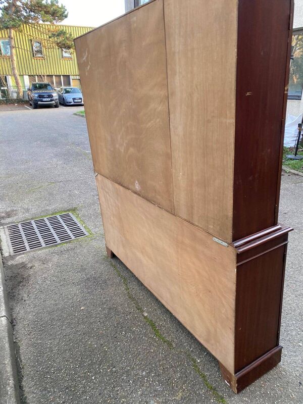 Vitrine anglaise 4 portes en acajou 1960