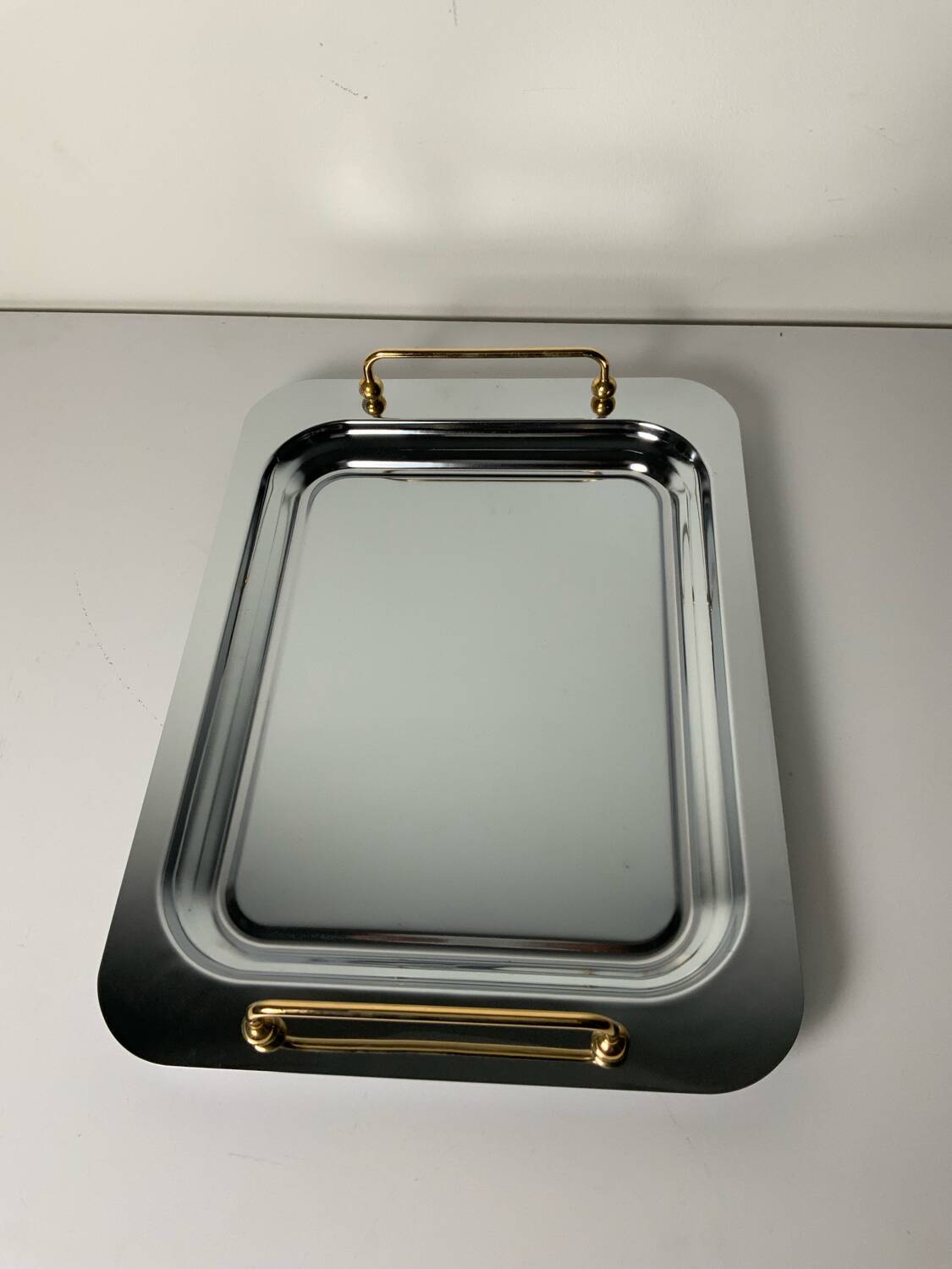 Metal and brass tray