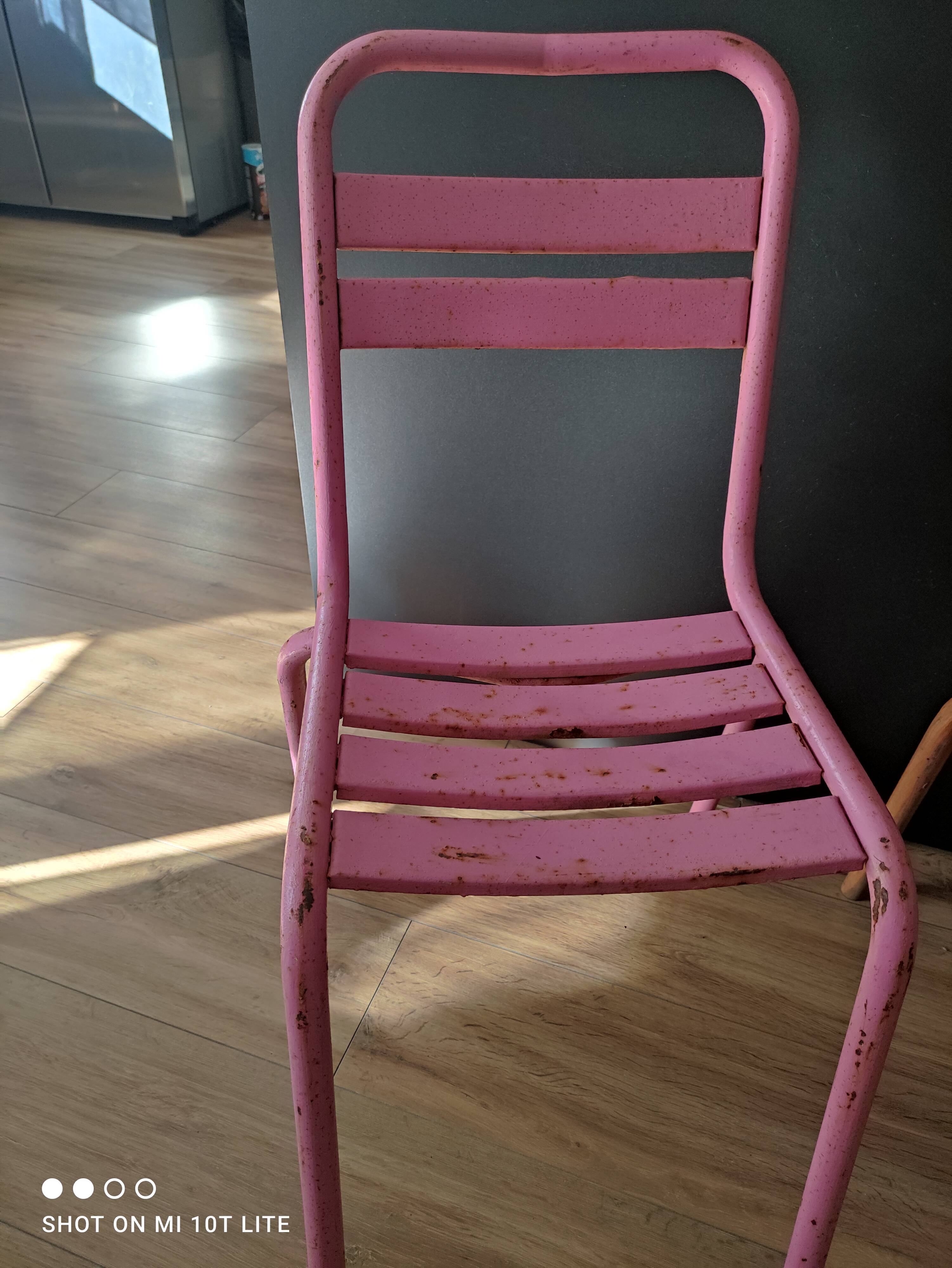 Set of 4 50s bistro chairs in rusty metal