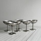 6 coupelles sur pied en inox style Letang Remy