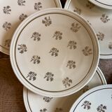 Lot de 11 assiettes à dessert anciennes en porcelaine de Limoges