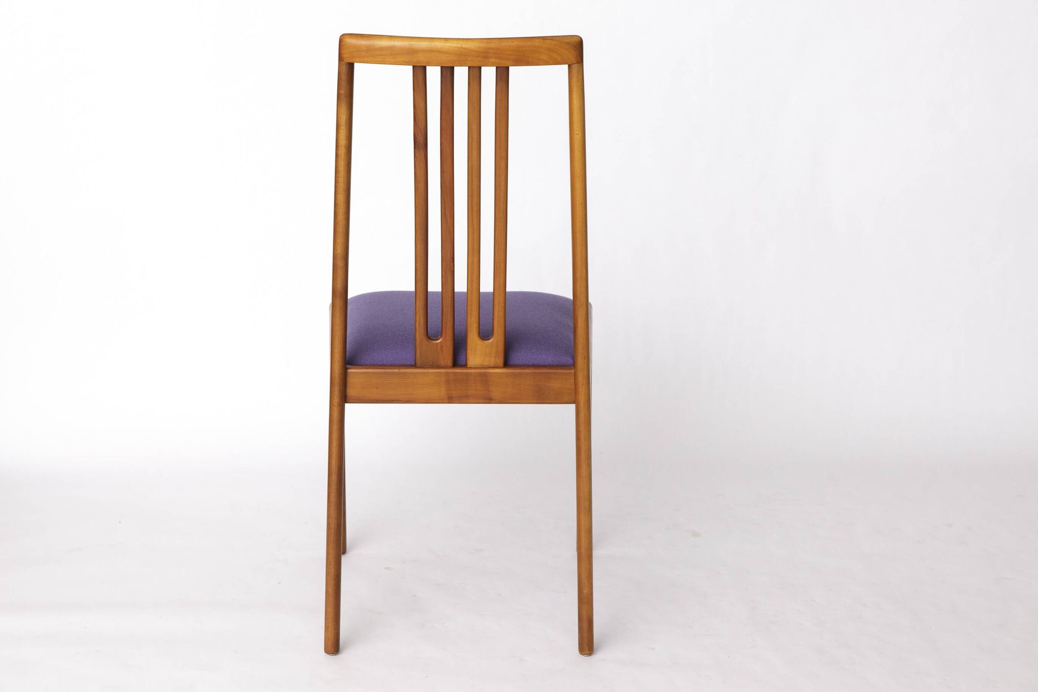 Set of 8 Vintage Chairs by Lübke – 1960s-70s Beech Wood & Violet Textile