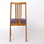 Set of 8 Vintage Chairs by Lübke – 1960s-70s Beech Wood & Violet Textile