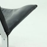 Set of 2 danish Kebe Møbler lounge armchairs model eagle with black leather