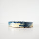 Trinket bowl vintage blue and yellow ceramic